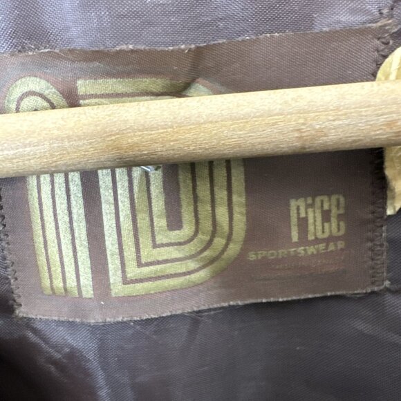 Vintage Rice Men 42 Brown Cabretta Leather 70s Jacket Coat Lined Sheepskin - Picture 10 of 12